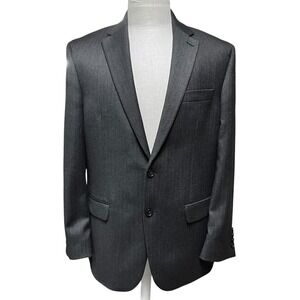 Lauren‎ Ralph Lauren Mens Suit Jacket 42R Dark Grey Herringbone